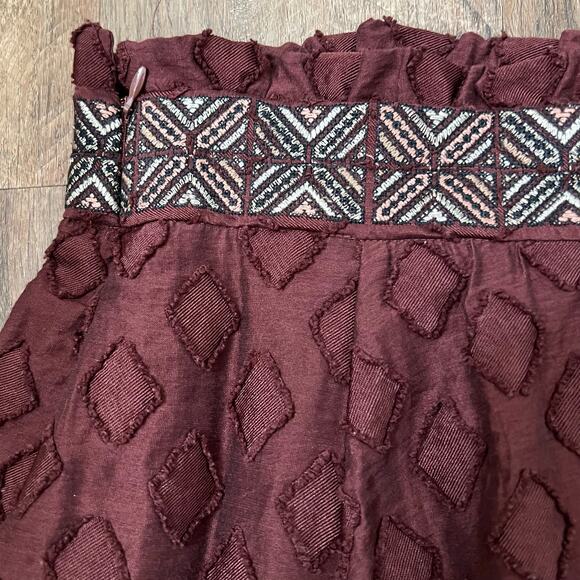 Maeve‎ X Anthropologie Women's Brown Diamond-Cut A-line Skirt Size 8 - Picture 9 of 12